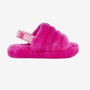 NWOT Ugg Pink Girl’s Fluff Yeah Slides Size 10 Kids